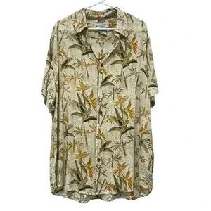 Margaritaville Men’s Beige Pattered Polo Size Large